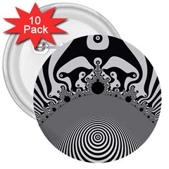 Pattern Illusion Fractal Mandelbrot 3  Buttons (10 Pack)  by Bangk1t