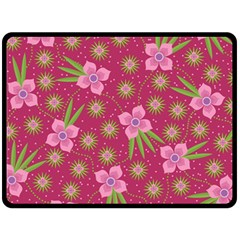 Flower Background Pattern Pink Two Sides Fleece Blanket (large) by Ravend