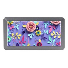 3d Flowers Pattern Flora Background Memory Card Reader (mini) by Bedest