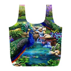 Peacocks  Fantasy Garden Full Print Recycle Bag (l) by Bedest