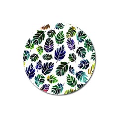 Leaves Watercolor Ornamental Decorative Design Magnet 3  (round) by Ravend