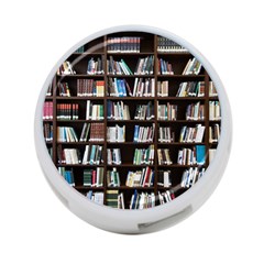 Book Collection In Brown Wooden Bookcases Books Bookshelf Library 4-port Usb Hub (one Side) by Ravend