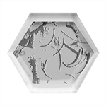 Detail Of A Bright Abstract Painted Art Background Texture Colors Hexagon Wood Jewelry Box Front