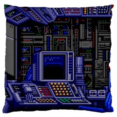 Blue Computer Monitor With Chair Game Digital Art Standard Premium Plush Fleece Cushion Case (one Side) by Bedest