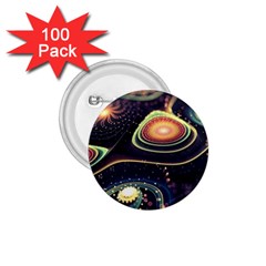Psychedelic Trippy Abstract 3d Digital Art 1 75  Buttons (100 Pack)  by Bedest