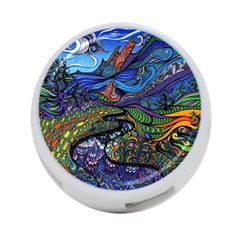 Multicolored Abstract Painting Artwork Psychedelic Colorful 4-port Usb Hub (one Side) by Bedest