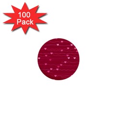 Hearts Valentine Love Background 1  Mini Buttons (100 Pack)  by Proyonanggan
