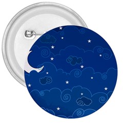 Sky Night Moon Clouds Crescent 3  Buttons by Proyonanggan