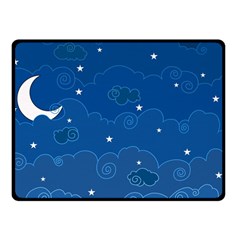 Sky Night Moon Clouds Crescent Two Sides Fleece Blanket (small) by Proyonanggan