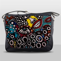 Multicolored Abstract Painting Colorful Messenger Bag by Grandong