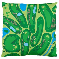 Golf Course Par Golf Course Green Large Cushion Case (one Side) by Sarkoni