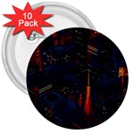 Architecture City Pixel Art 3  Buttons (10 pack)  Front