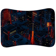Architecture City Pixel Art Velour Seat Head Rest Cushion by Sarkoni