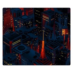 Architecture City Pixel Art Premium Plush Fleece Blanket (small) by Sarkoni