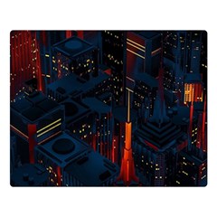 Architecture City Pixel Art Premium Plush Fleece Blanket (large) by Sarkoni