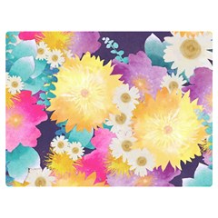 Watercolors Flowers Two Sides Premium Plush Fleece Blanket (extra Small) by LalyLauraFLM