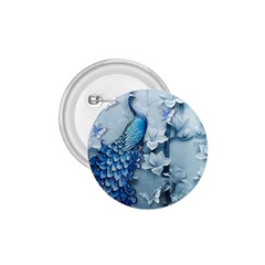 Chinese Style 3d Embossed Blue Peacock Oil Painting 1 75  Buttons by Grandong