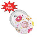 Vector Donut Seamless Pattern 1.75  Buttons (10 pack) Front