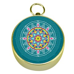 Abstract Digital Artwork Gold Compasses by Ndabl3x