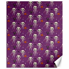 Skull Halloween Pattern Canvas 8  X 10  by Ndabl3x