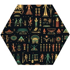 Hieroglyphs Space Wooden Puzzle Hexagon by Ndabl3x