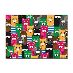 Cats Funny Colorful Pattern Texture Sticker A4 (10 Pack) by Grandong