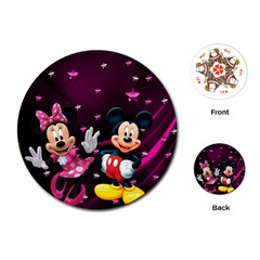 Cartoons, Disney, Mickey Mouse, Minnie Playing Cards Single Design (round) by nateshop