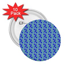 Skyblue Floral 2 25  Buttons (10 Pack)  by Sparkle