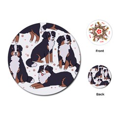 Bernese Mountain Dog T- Shirtbernese Mountain Dog Illustration T- Shirt Yoga Reflexion Pose T- Shirtyoga Reflexion Pose T- Shirt Playing Cards Single Design (round) by hizuto