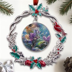 Abstract Blossoms  Metal X mas Wreath Holly Leaf Ornament by Internationalstore