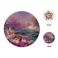 Abstract Flowers  Playing Cards Single Design (round) by Internationalstore