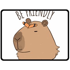 Capybara T- Shirt Be Nice Be Friendly Be A Capybara T- Shirt Yoga Reflexion Pose T- Shirtyoga Reflexion Pose T- Shirt Fleece Blanket (large) by hizuto