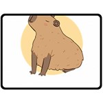 Capybara T- Shirt Cute Gentlemen Capybara T- Shirt Yoga Reflexion Pose T- Shirtyoga Reflexion Pose T- Shirt Fleece Blanket (Large) 80 x60  Blanket Front