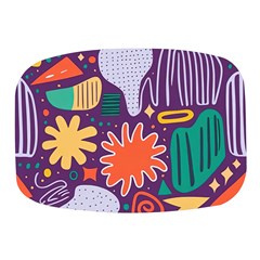 Colorful Shapes On A Purple Background Mini Square Pill Box by LalyLauraFLM