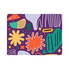 Colorful Shapes On A Purple Background Premium Plush Fleece Blanket (mini) by LalyLauraFLM