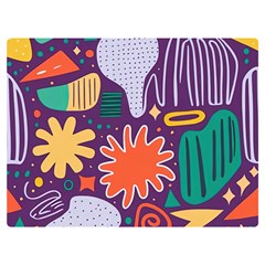 Colorful Shapes On A Purple Background Two Sides Premium Plush Fleece Blanket (extra Small) by LalyLauraFLM