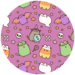 Pusheen Cat Wooden Puzzle Round by Pakjumat