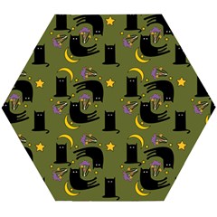 Cat Cartoon Cats Animal Pattern Wooden Puzzle Hexagon by Pakjumat