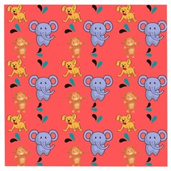 Elephant Monkey Dog Cartoon Wooden Puzzle Square by Pakjumat
