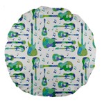 Guitars Music Notes Seamless Pattern Large 18  Premium Round Cushions Back