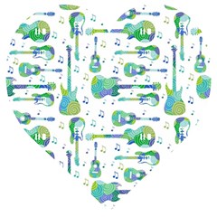 Guitars Music Notes Seamless Pattern Wooden Puzzle Heart by Pakjumat