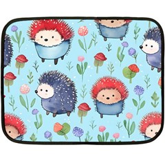 Hedgehogs Animal Two Sides Fleece Blanket (mini) by Pakjumat