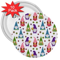Gnomes Seamless Fantasy Pattern 3  Buttons (10 Pack)  by Pakjumat