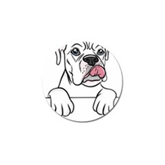 White Boxer Dog T- Shirt White Blue Eyed Boxer T- Shirt Golf Ball Marker by ZUXUMI