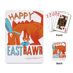 Easter Dinosaur T- Shirt Happy East Rawr T- Rex Dinosaur Easter Bunny T- Shirt Playing Cards Single Design (rectangle) by ZUXUMI