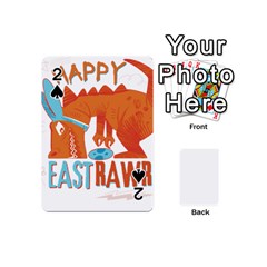 Easter Dinosaur T- Shirt Happy East Rawr T- Rex Dinosaur Easter Bunny T- Shirt Playing Cards 54 Designs (mini) by ZUXUMI