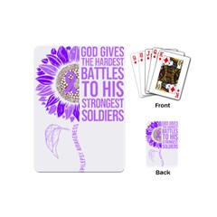 Epilepsy Awareness T- Shirt Epilepsy Awareness Sunflower God Give The Hardest Battles T- Shirt Playing Cards Single Design (mini) by ZUXUMI
