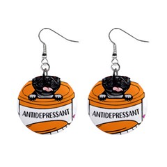 French Bulldog T- Shirt Cute French Bulldog Christma T- Shirt Mini Button Earrings by ZUXUMI