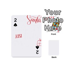 Funny Christmas Quote T- Shirt Sorry Santa Naughty Just Feels Too Nice Funny Christmas Quote T- Shir Playing Cards 54 Designs (mini) by ZUXUMI