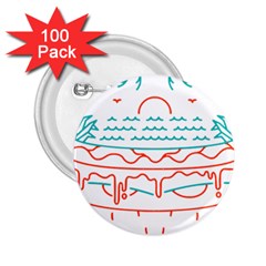 Burger T- Shirt Beach Burger T- Shirt 2 25  Buttons (100 Pack)  by JamesGoode